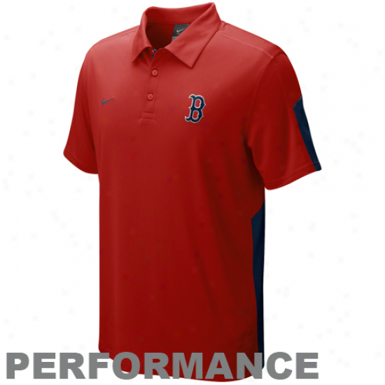 Nike Boston Red Sox Red Authemtic Collection Dri-fit Performance Polo