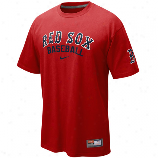 Nike Boston Red Sox Red Mlb Practice T-shirt