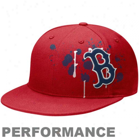 Nike Boston Red Sox Red Offset Splatter Performance Snapback Adjustable Hat