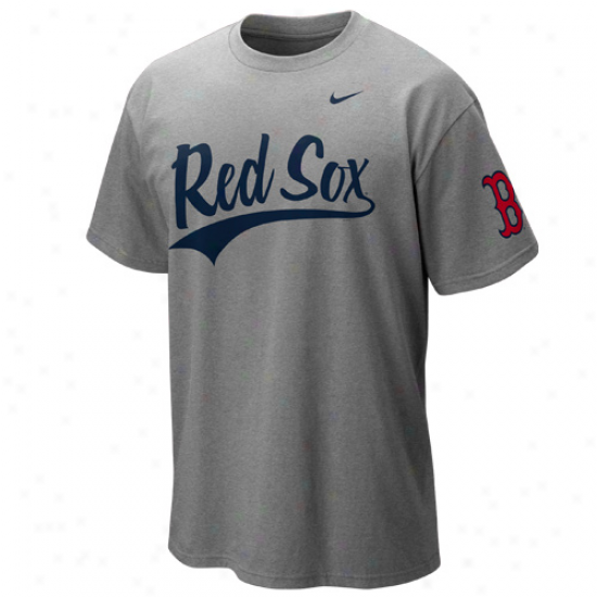 Nike Boston Red Sox Script Premium T-shirt - Ash