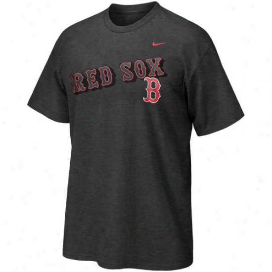 Nike Boston Red Sox Seasonal Felt Heathered T-shirt -black