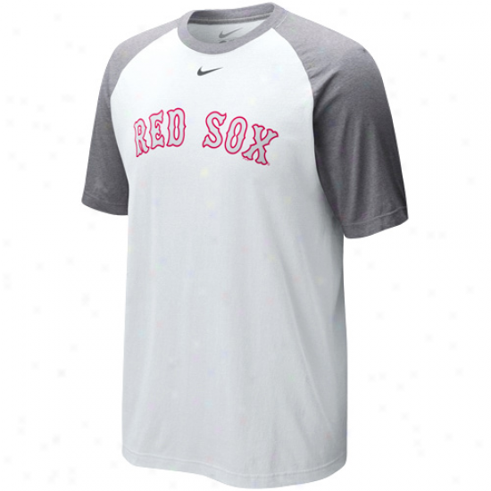 Nike Boston Red Sox White Chalice Of Coffee Raglan T-shirt