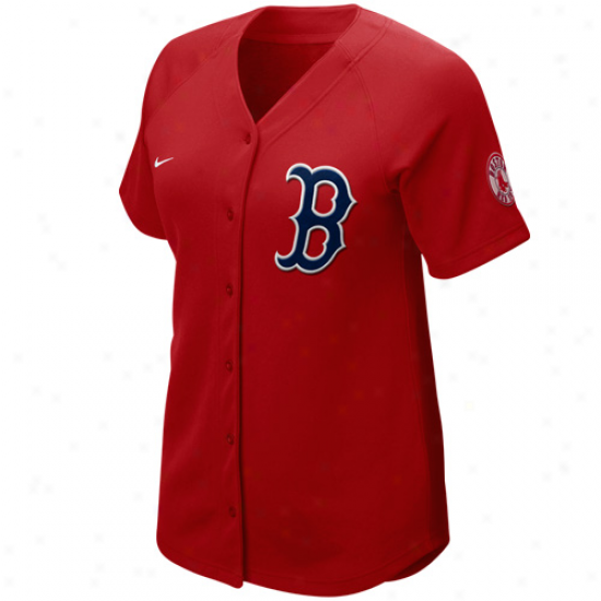 Nike Boston Red Sox Women's Red 2011 Batter Up Abounding Button Jersey