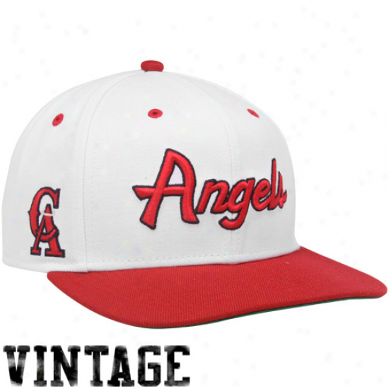 Nike California Angels White-red Cooperstown Snapback Adjustable Hat