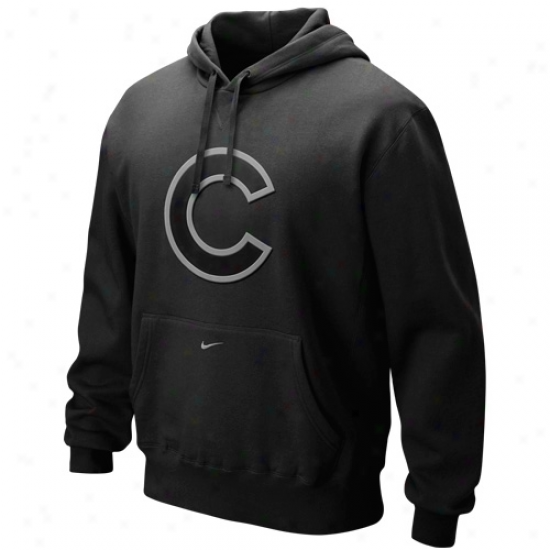 Nike Chicago Cubs Black Seasonal Fleece Pullover Hoody Sweatshirt