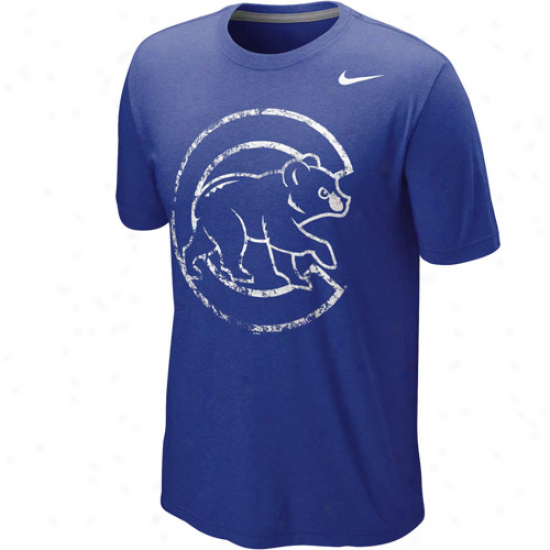 Nike Chicago Cubs Blendsd Vivid Tri-blend T-shirt - Royal Blue