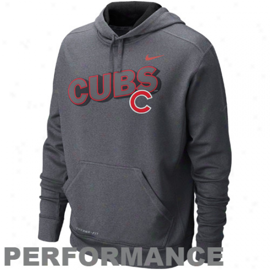 Nike Chicago Cubs Charcoal Ko Pefrormance Pullover Hoodie Sweatshirt