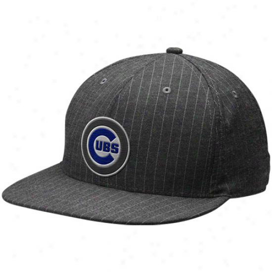 Nike Chicago Cubs Charcoal Pinstripe Swoosh Flex Fit Unisex Hat