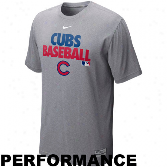 Nike Chicago Cubs Graphic Dri-fit Performance T-shirt - Ash