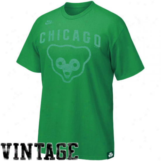 Nike Chicago Cubs Kelly Green St. Paddy's Washed Vintage T-shirt