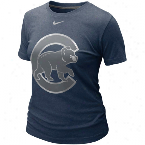 Nike Chicago Cubs Ladies Blended Graphic Tri-blend T-shirt - Navy Blue