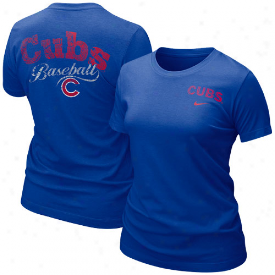 Nike Chicago Cubs Laies Blue Graphic Tri-blend T-shirt