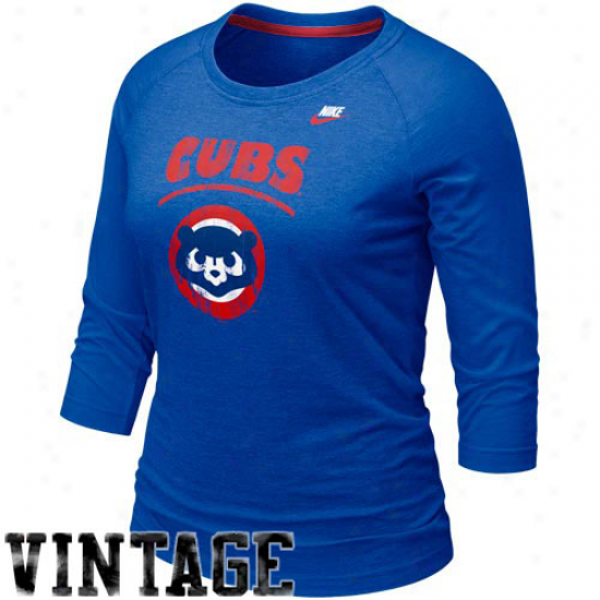 Nike Chicago Cubs Ladies Rlal Blue Cooperstown Classic Full Zip Hoody Sweatshirt