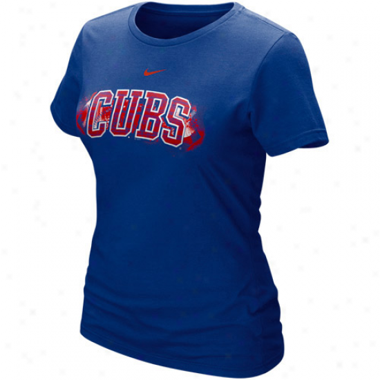 Nike Chicago Cubs  Ladies Seasonal Arch T-shirt - Royal Blue