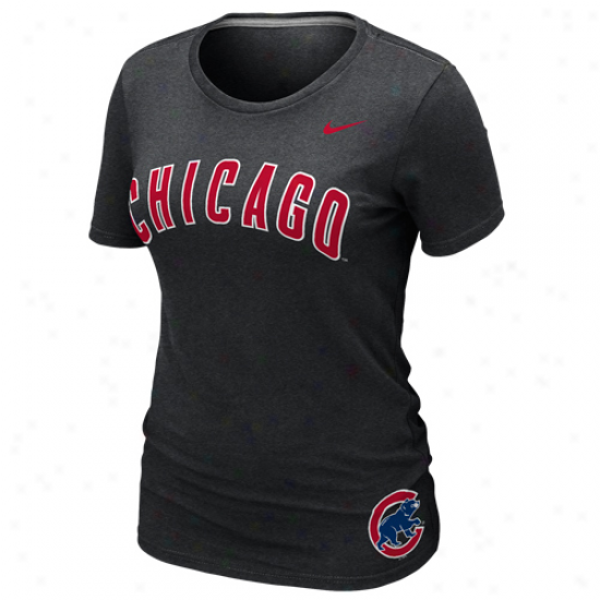 Nike Chicago Cubs Ladies Seasonal Graphic T-shirt - Black