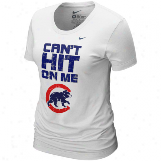 Nike Chicago Cubs Ladies White Can't Hit On Me T-shirt