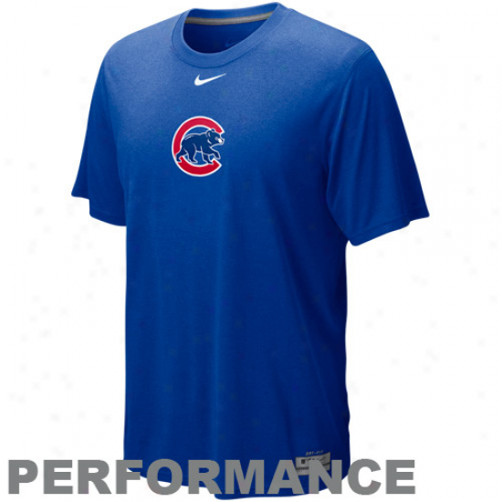 Nike Chicago Cubs Royal Blue Dri-fit Logo Legend Performance T-shirt