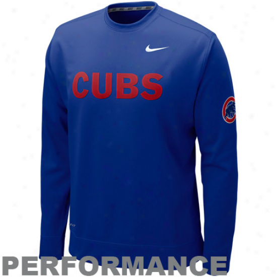 Nike Chicago Cubs Royal Blue Ko Performance Crew Sweatshirt