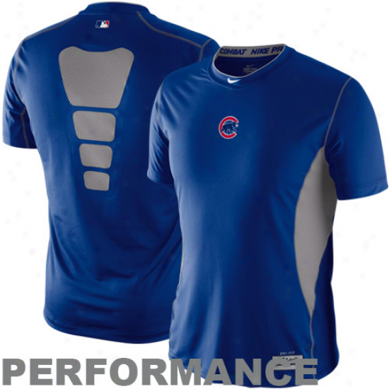 Nike Chicago Cubs Royal Blue Pro Combat Hypercool Performance Top