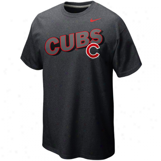 Nikr Chicago Cubs Sewsonal Felt Heathered T-shirt - Black