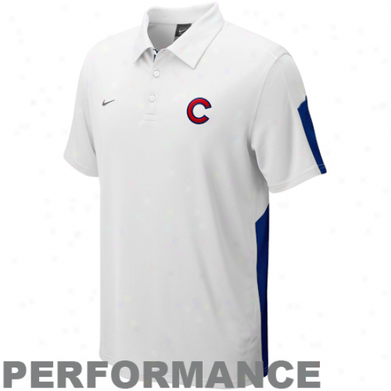 Nike Chicago Cubs White Authentic Collection Dri-fit Performance Polo