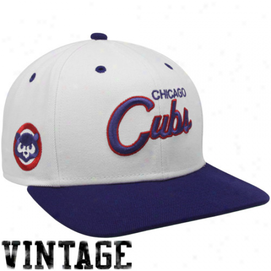 Nike Chicago Cubs White-royal Blue Cooperstown Snapback Adjustable Hat