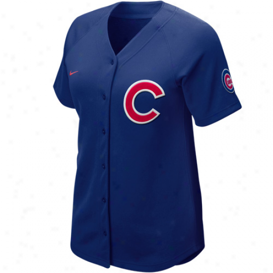 Nike Chicago Cubs Women's Royal Blue 2011 Batter Up Full Button Jersey