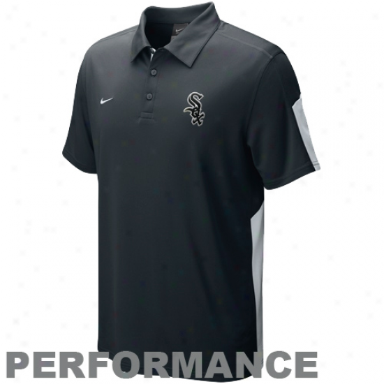 Nike Chicago White Sox Black Authentic Collectiom Dri-fit Performance Polo