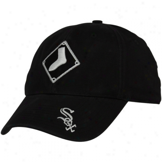 Nike Chicago White Sox Black Legacy 91 Washed Logo Swoosh Flex Fit Hat