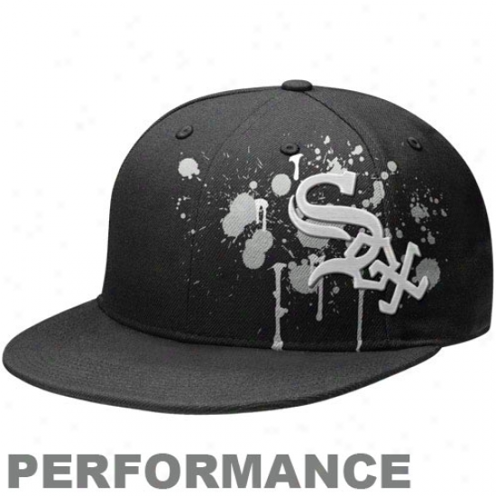 Nike Chicago White Sox Black Offset Splatter Performance Snapback Adjustable Hat