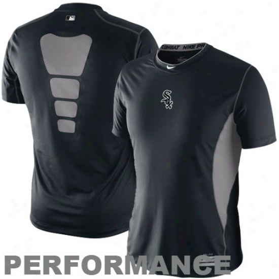 Nike Chicago White Sox Black Pro Combat Hypercool Composition Top