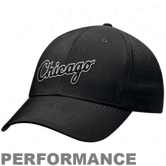 Nike Chicago White Sox Black Swoosh Performance Flex Fit Hat