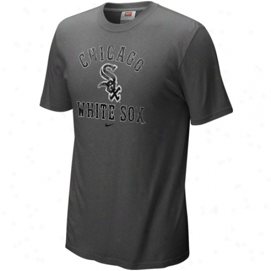 Nike Chicag0 White Sox Charcoal Slkdepiece Tri-blend T-whirt