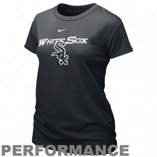 Nike Chicago White Sox Ladies Black Mlb Dri-fit Graphic Performance T-shirt