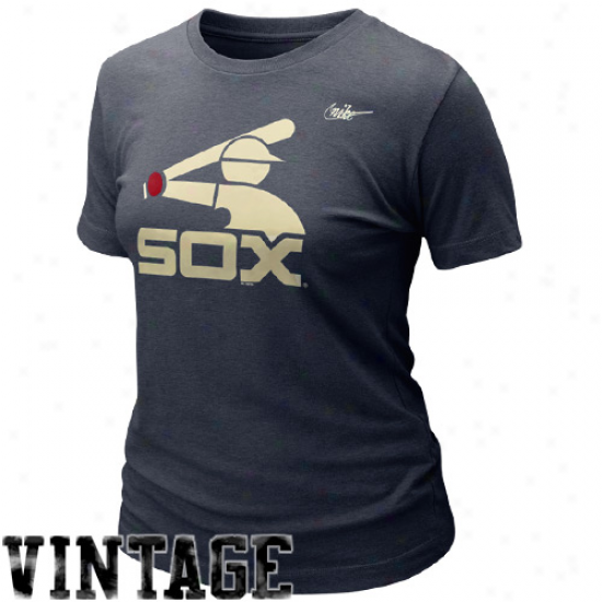 Nike Chicago White Sox Ladies Cooperstown Blended Graphic Tri-blend T-shirt - Navy Blue