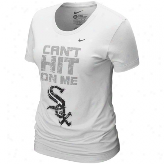 Nike Chicago White Sox Ladies White Can't Hit On Me T-shiirt