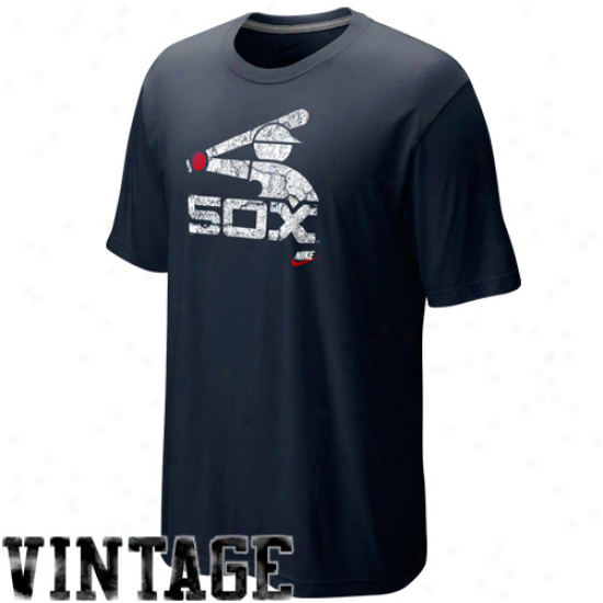 Nike Chicago White Sox Navy Blue Dugout Logo Vintagee Tri-blend T-shirt