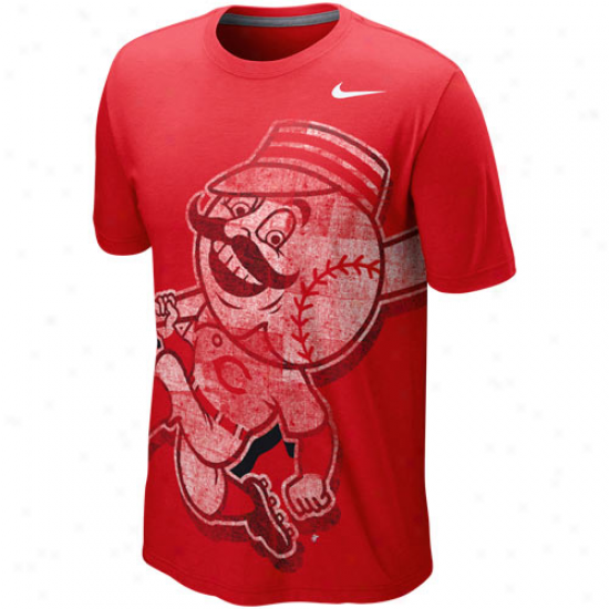 Nike Cincinnati Reds Blended Big Logo Tri-blend T-shirt - Red