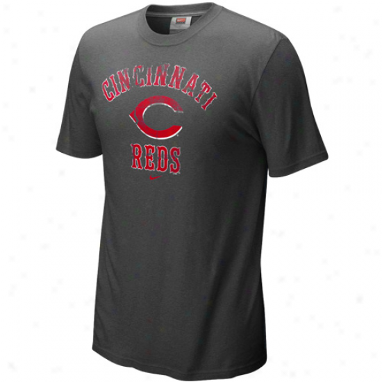 Nike Cincinnati Reds Charcoal Slidepiece Tri-blend T-sjirt