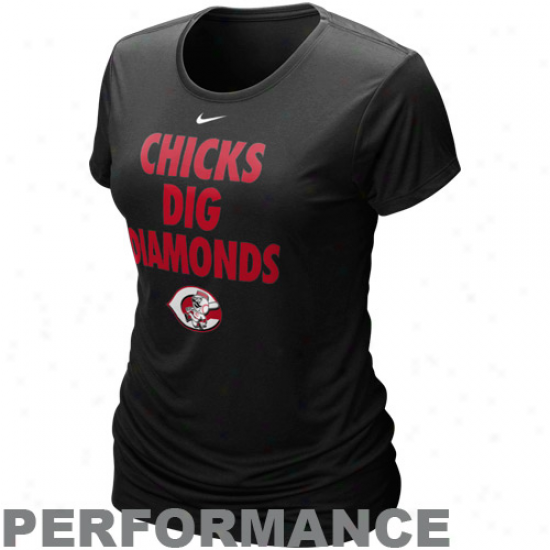 Nike Cincinnati Reds Ladies Chicks Dig Dismonds Negro Performance T-shirt