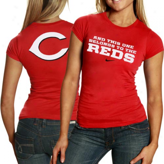 Nike Cincinnati Rdes Ladies Red Topical T-shirt