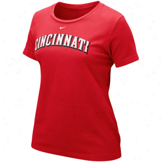 Nike Cincinnati Reds Ladies Wordmark T-shirt - Red