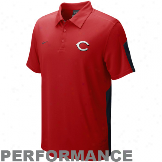 Nike Cincinnati Reds Red Authentic Collection Dri-fit Performance Polo