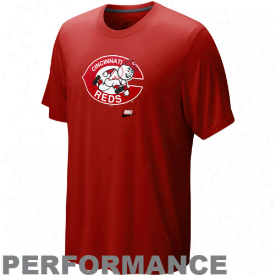 Nike Cincinnati Reds Red Dri- fit Legend Vintage Performance T-shirt