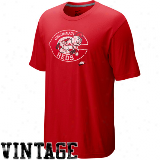 Nike Cincinnati Reds Red Dugout Logo Vintage Tri-blend T-shirt