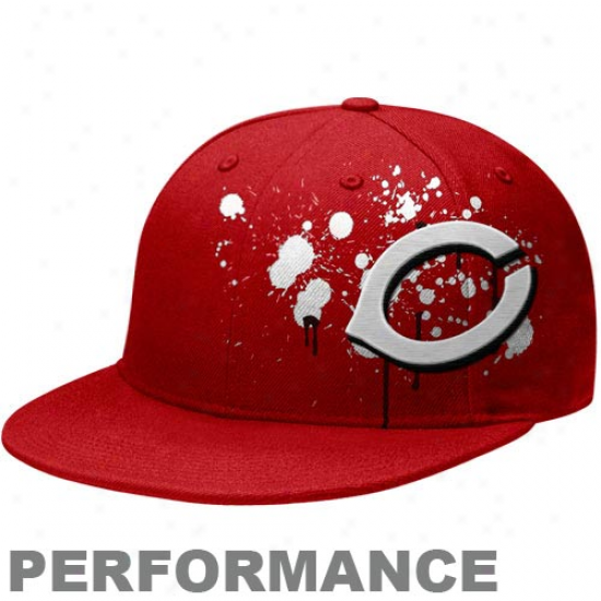 Nike Cincinnati Reds Red Offset Splatter Performance Snapback Adjustable Hat