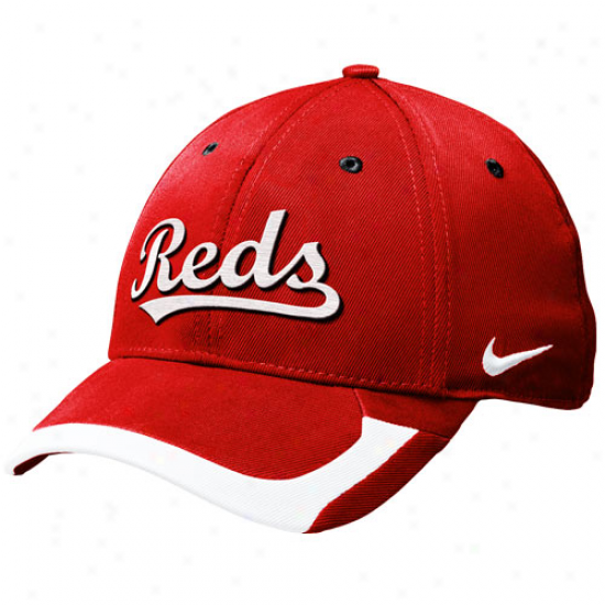 Nike Cincinnati Reds Tactile Ii Legacy 91 Swoosh Flex Fit Hat - Red