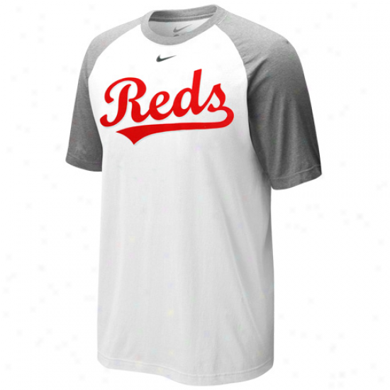 Nike Cincinnati Reds White Cup Of Coffee Raglan T-shirt