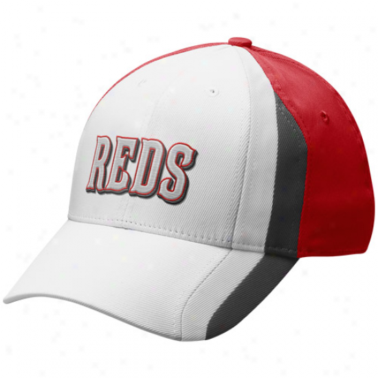 Nike Cincinnati Reds White-red Tactile Legacy 91 Swoosh Flex Hat