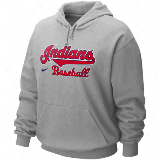 Nike Cleveland Indians Ash Gamer Hoody Sweatshirt